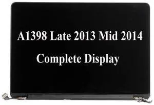 WARWOLFTEAM Original New A1398 LCD Display Full Assembly Compatible with MacBook Pro A1398 LCD Display Screen Assembly Late 2013 Mid 2014 Year 661-8310 ME293 ME294 MGXA2 MGXC2