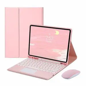 Keyboard Cover with Mouse for Galaxy Tab S9 11 inch 2023 SM-X710/X716B/X718Uwith Touchpad S Pen Holder Round Key Slim Smart Detachable Bluetooth Keyboard (Tab S9 (2023), Pink)