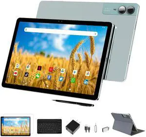2025 Latest 11 inch Tablet Android 14 2000 * 1200 2K Display 2 in 1 Tablets, T616, 18GB RAM+128GB ROM+1TB Expand, 5+5+13MP Camera, 9000mAh, 4 Speakers, 5G WiFi, Tablet With Keyboard, Stylus, Case
