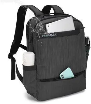 HEAD Waterproof Laptop Backpack for Men with Trolley Sleeve, Business Laptop Backpacks fits 17.3 inch Notebook, Large Travel Backpack for Work/Outdoor/Daily