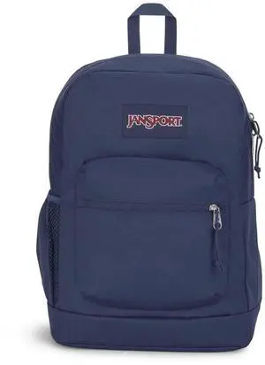 JanSport Cross Town Plus Backpack - Large Main Compartment, Side Water Bottle Pocket, 15-Inch Padded Laptop Sleeve - Navy