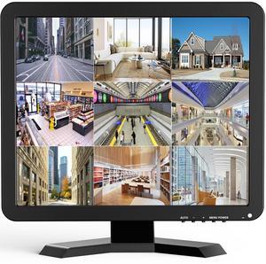 Eyoyo 17 inch CCTV Monitor, 1280 x 1024 Security Camera Monitor LCD Screen with HDMI/VGA/BNC/AV/USB Ports, 100% sRGB Built-in Dual Speakers Metal Stand VGA Display for Camera PC DVR