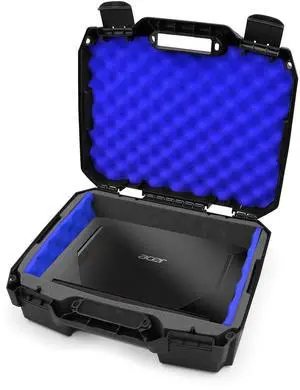 CASEMATIX 15.6" Hard Laptop Case with Shock-Absorbing Interior Foam Protection Compatible with 15" Gaming Laptops and Accessories, Fits Laptops up to 15" x 10.5" Max