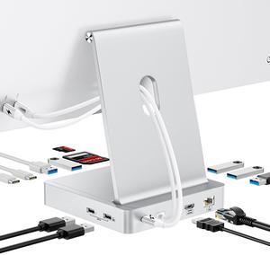 13-Port USB C Hub for iMac 24 inch 2021/2023/2024, iMac Accessories for iMac M1/M3/M4, iMac USB Hub with 5 USB-A & 2 USB-C 3.0 Ports, 4K@60Hz HDMI, 1Gbps Ethernet, SD/TF, M.2 NVME SSD (Not Included)