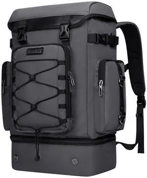 WITZMAN Travel Backpack for Men Women Carry on Bags for Airline Approved Convertible Duffle Luggage Backpack Shoe Compartment(B691 Silvery Grey)