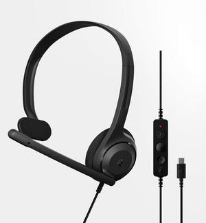 C1 Single-Side USB-C Mono Headset - Unmatched Clarity with Noise-Cancellation, Lightweight Comfort for Professional Use, Chromebook Certified for Optimal Functionality