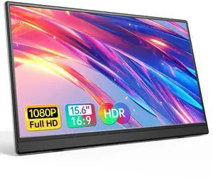 Anyuse Portable Monitor 15.6 Inch 1080P USB-C HDMI Ultra-Slim Travel Monitor with Kickstand, for Laptop, PC, Mac Phone, PS, Xbox, Swich IPS Ultra-Thin Zero Frame Gaming