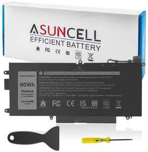 ASUNCELL 60Wh K5XWW Battery for Dell Latitude 5289 7389 7390 2-in-1 Series Notebook L3180 P29S001 P29S002 Laptop 6CYH6 71TG4 725KY J0PGR N18GG, 7.6V 3-Cell (NOT fits for Latitude 7390 Series)