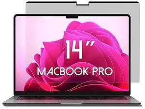 ANBAC Laptop Magnetic Privacy Screen Protector for 14 inch MacBook Pro (2023, M3 Pro, M3 Max, M2 Pro, M2 Max / 2021, M1) - Blue Light Blocking Screen Shield, Anti-Smudge Computer Security Screen Filte