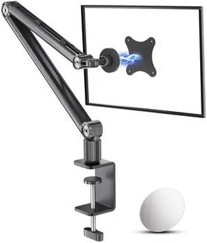 Feising Portable Monitor Arm Magnetic Vesa Mount - 360deg Swivel Compatible with 10 10.1 10.5 11 11.6 12 12.5 13.3 13.4 14 15.6 17 17.3 18 18.5 inch Monitor 75x75mm VESA Quick Release FS07D