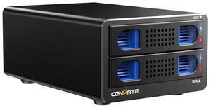 CENMATE Aluminum Dual Bay 10Gbps Hard Drive Enclosure with Cooling Fan for 2.5"/3.5" SATA HDD/SSD with USB A/C 3.2 Gen 2, Support Hot Swappable, Daisy Chain Expansion, Tool-Free, DAS(NO RAID/NAS)