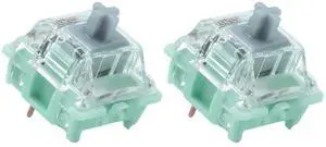 Gateron Jade Series Dual-Stage Spring Pre Lubed Switches Silver V3 Pro,3-Pin 45gf Linear/RGB/LED Switches for Mechanical Keyboard(Silver V3 Pro,90pcs)