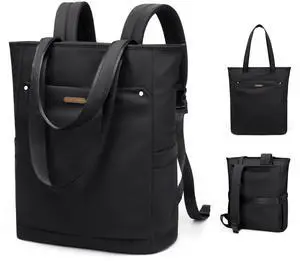 GOLF QUALITY Convertible Laptop Backpack for Women Men Carry on Tote Backpack Teacher Bookbag for College Work Nurse Travel Leisure,16 Inch,Black