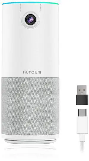 NUROUM C10(2nd Gen) 1080P Conference Webcam with Microphone Speaker, Portable All in One Computer Camera for Video Conference, AI Noise Cancellation & AGC, USB Plug&Play for PC/Desktop Zoom/Teams