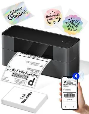 Itari Bluetooth Thermal Shipping Label Printer, 245-BT Wireless Label Printer 4x6, Desktop Label Printers for Small Business & Shipping Packages, Support iOS, Android, Windows, , Shopify, USPS