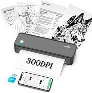 JADENS Wireless Portable Thermal Printer, 8.5''11'' Thermal Paper, 300DPI, Bluetooth, Inkless, Compatible with iOS, Android & Laptop