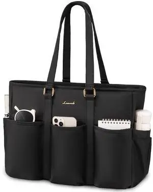 LOVEVOOK 17 Inch Laptop Tote Bag for Women Work, Teacher Tote Bag Nurse Bag, Professional Utility Computer Bag For Work/Travel/College/Daily, Large Purse Handbag With Multi Pockets & Top Zipper