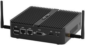 HISTTON Fanless Mini PC Industrial PC Windows 10 Pro Mini Computer,Quad Core Celeron J4125,DDR4 16GB RAM 512GB SSD,2 RS232 COM,2 LAN,HDMI+VGA Dual Output,USB 3.0,Dual WiFi,BT 4.0,Mini Desktop PC