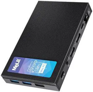 MeLE Mini PC Quieter 4C - 12th Gen N100, Fanless PC, 8GB Memory, 256GB SSD Storage, 2.4/5G Wi-Fi, Full-Functional USB-C, 4K Triple Display Desktop on Home, Office, Education, Astrophotography
