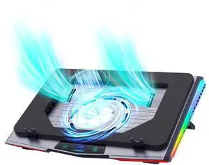 LIANGSTAR Gaming Laptop Cooling Pad, RGB Laptop Cooler with 3 Powerful Turbofans, 5 Height Adjustable Laptop Cooling Stand, 5 Fan Speed Touch Control, Seal Memory Foam for Cooling 12-19.3 inch Laptop