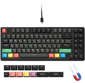 OHY 75 Percent Rapid Trigger Gaming Keyboard, XVX G75 Wired Mechanical Keyboard 85 Keys with Hyper-Fast Actuation, Dedicated Magnetic Switch, Actuation Point Adjustable,8K Hz Polling Rate-Black