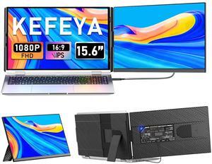 KEFEYA Laptop Screen Extender, 15.6" FHD 1080P IPS Laptop Monitor Extender Detachable, Portable Monitor for Laptops 13-17.3" with Breath Light, Plug n Play for Windows/Mac/Android/Switch/PS5