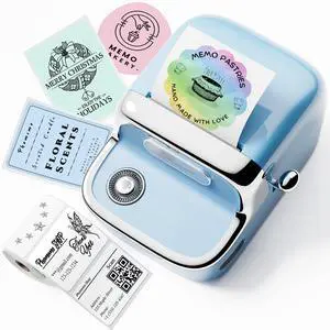 Phomemo M150 Label Maker Machine, 2025 Upgraded Bluetooth Label Printer, 2 Inch Themal Sticker Printer for Home Use & Small Business, Compatible with iOS & Android Phone, with 1 Pack 40x30mm Label