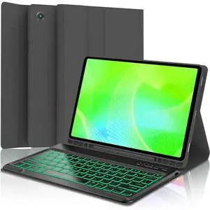 Keyboard Case for Samsung Galaxy Tab A9 Plus 11 inch (SM-X210/X216/X218) 2023,7 Color Backlite 5G A9+ Keyboard Magnetic Case with S Pen Holder(Black)
