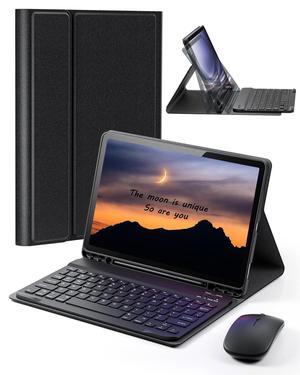 TUNKARMOR Case Keyboard for Samsung Galaxy Tab S6 Lite 10.4 inch 2024 2022 2020 Built-in Pencil Holder with Mouse - Black