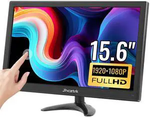 Jhcztrk 15.6 Inch Portable Monitor Touchscreen IPS Screen HDR Gaming Monitors Built-in Speakers, USB-C HDMI, VESA Compatible, for Laptop PC Mobile PS4 PS5 External Screen