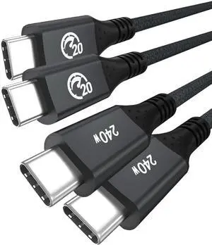 UseBean USB C Cable 15 ft 2Pack, 240W USB C to USB C 3.2 Gen 2 Cable, Type C Charger Cord, 20Gbps 4K Video for Thunderbolt 3/4 MacBook Pro Air, iPhone 16/15 Pro Max, Galaxy S24/S23, iPad Mini