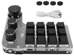 Sonew One Handed Programmable Mechanical Keyboard with RGB, 3 Knob 12 Keys BT DIY Multifunction Keypad for Office Media Laboratory