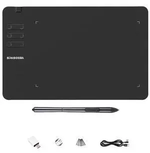 Spaseeba T605 Drawing Tablet, 6.7x4 inch Digital Graphics Tablet with 8192 Pen Pressure Battery-Free Stylus 6 Hot Keys, Art Tablet for Drawing, Writing, Design, Teaching, Work with Mac, PC and Android