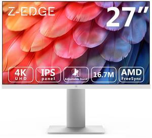 Z-Edge U27I4K 27 inch 4K Monitor, Ultra HD 3840x2160 IPS Monitor, 75Hz Refresh Rate, 16.7M Colors, HDMIx2+DPx2, Adjustable Stand, 90 Degree Rotation, Eye Care, FreeSync Technology