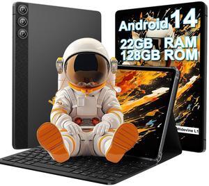 Android 14 Tablet, 2024 Tablets with 10 Inch IPS Incell Screen, 22GB+128GB (1TB Expand), 8000mAh Octa-Core Tablet with Keyboard, Mouse, Case, GPS, BT5.0, Support Widevine L1, Split Screen -Metal Brown