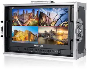 SEETEC ATEM156-CO 15.6 Inch Live Streaming Carry-on Broadcast Director Monitor with 4 HDMI Input Output Quad Split Display for ATEM Mini Video Switcher Mixer Pro Studio Television Production