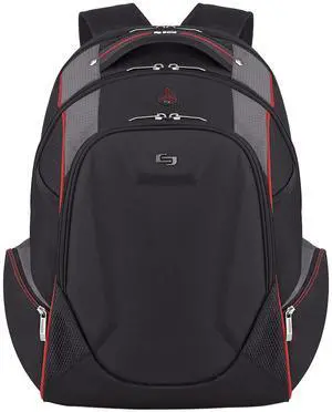 Solo New York Launch 17.3-Inch Laptop Backpack with Hardshell Front Pocket, Black