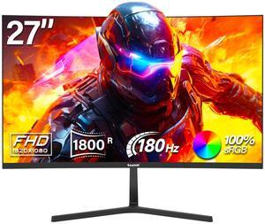 Gawfolk 27 inch Curved Gaming Monitor,144Hz/180Hz PC Monitor Full HD 1080P, Frameless 1800R Computer Display with FreeSync & Eye-Care Technology, Wall Mountable, DP, HDMI Port (Black)