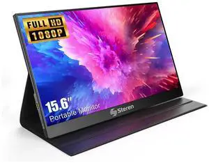 STEREN 16" Portable HDR Monitor for Laptops - Full HD Display with USB-C, HDMI, and Ultra-Slim Design