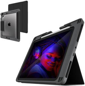 STM Goods Dux Ox for iPad (A16/10th Gen) Super Protective Case with Integrated 3.5mm Aux Jack, Translucent Back, Durable & Water-Resistant, Built-in Storage for Apple Pencil USB-C/Gen 1 - Black