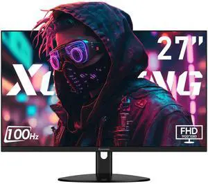 XGaming 27 Inch Monitor, FHD 1080P 100Hz Frameless Computer Display Adaptive Sync, Low Blue Light Eye Care, HDMI VGA, VESA, Tilt Adjustable, 1920 * 1080