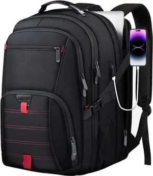 ANTERK Extra Large Backpack, 18.4 Inch Travel Laptop Backpacks for Men Women with USB Port, 55L Anti Theft Water Resistant College Bussiness TSA Airline Approved Work Computer Backpack, Black