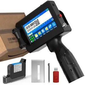 BESTECCT Portable Handheld Inkjet Printer Gun-0.5 Inch Nozzle for Logo/Batch Number/QR Code on Any Surface (Metal,Wood,Glass,Cloth,Carton) with Quick-Drying Ink & Multi-Language Support