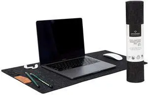 100% Wool Desk Mat 12x28 inch. (30x70 cm.) Anti Slip Felt Desk Mat, Felt Desk Pad Gray, Large/Small Felt Computer Mat, Large Wool Mouse Pad Premium Quality Natural Merino Wool Felt Mat