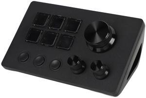 Visual Keyboard, Visual Keyboard with Knobs 6 Keys LCD Custom Buttons Programmable Keyboards Visual Keyboard for OBS for Twitch for OS X PC (Black)