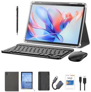 Crelander 10.1 Inch Android 13 Tablet with SIM Card Slot 4G LTE Calling,12GB+512GB, 8000mAh Battery, Dual Camera, Bluetooth/WiFi, Bundle with Case, Keyboard, Mouse & Stylus (Black)
