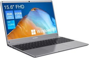 ECOHERO Win-11 Laptop, 15.6 inches FHD(1920 x 1080) IPS Display, i3-5005U, 8GB RAM and 512GB SSD Laptop Computer, 2.4G/5G WiFi, BT5.0 and RJ45, Full Functional Type C