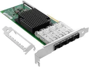 Euqvos PCIe Ethernet Network Card for Intel X710-DA4 XL710BM1 Chipset PCIe 3.0 x8 10Gb 4 Port SFP+ LAN Card Support Windows Server/Windows/Linux/VMware/ESX
