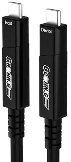 GeoHN.G Full-Featured Fiber Optic USB C to USB C Cable 15M/50FT, 10Gbps 4-Lanes Long Distance USB 3.2 Video Cable with PD 60W for VR Headsets/AR, Webcam, Laptop, Camera, Mini PC and Video Conference
