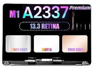 JYYSCRN Screen Replacement A2337 LCD for M1 MacBook Air 13" 2020 A2337 MGN63 EMC 3598 MGN93 MGND3 MGN73 MGNA3 MGNE3 2560x1660 LCD Screen Full Top Assembly Display (Rose Gold)